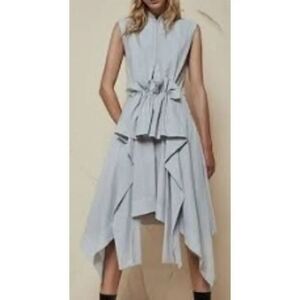 Acler Pinstripe Ruched High Lo Dress Sz. 2 US